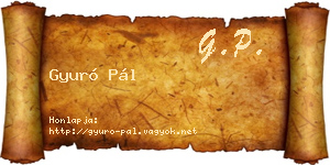 Gyuró Pál névjegykártya